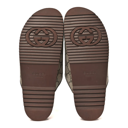 Gucci GG Supreme Monogram Miro Soft Calfskin Womens Horsebit Slippers 40.5 Beige Ebony New Acero 6 of 9