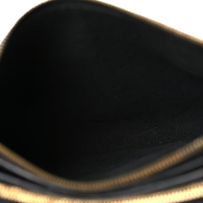 Louis Vuitton Empreinte Monogram Giant Double Zip Pochette Black Cream 5 of 12