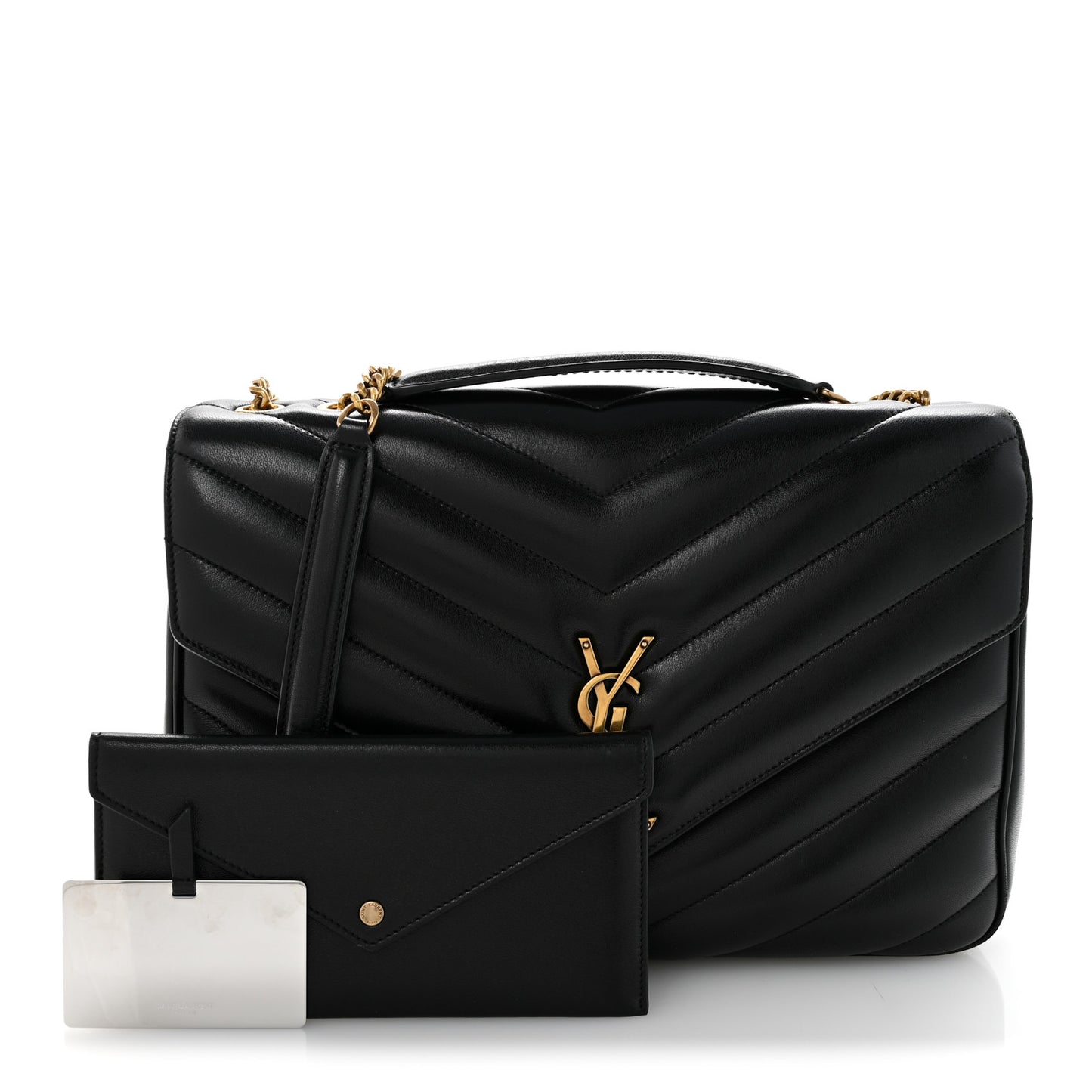 Lambskin Quilted Monogram Large Loulou Black