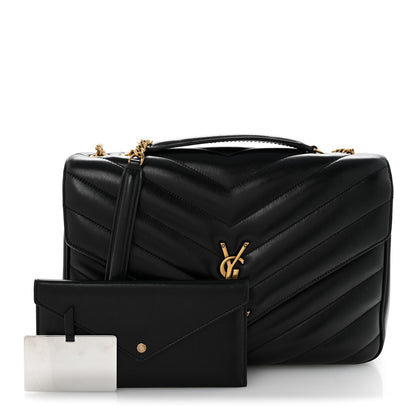 Saint Laurent Lambskin Quilted Monogram Large Loulou Black 3 of 15