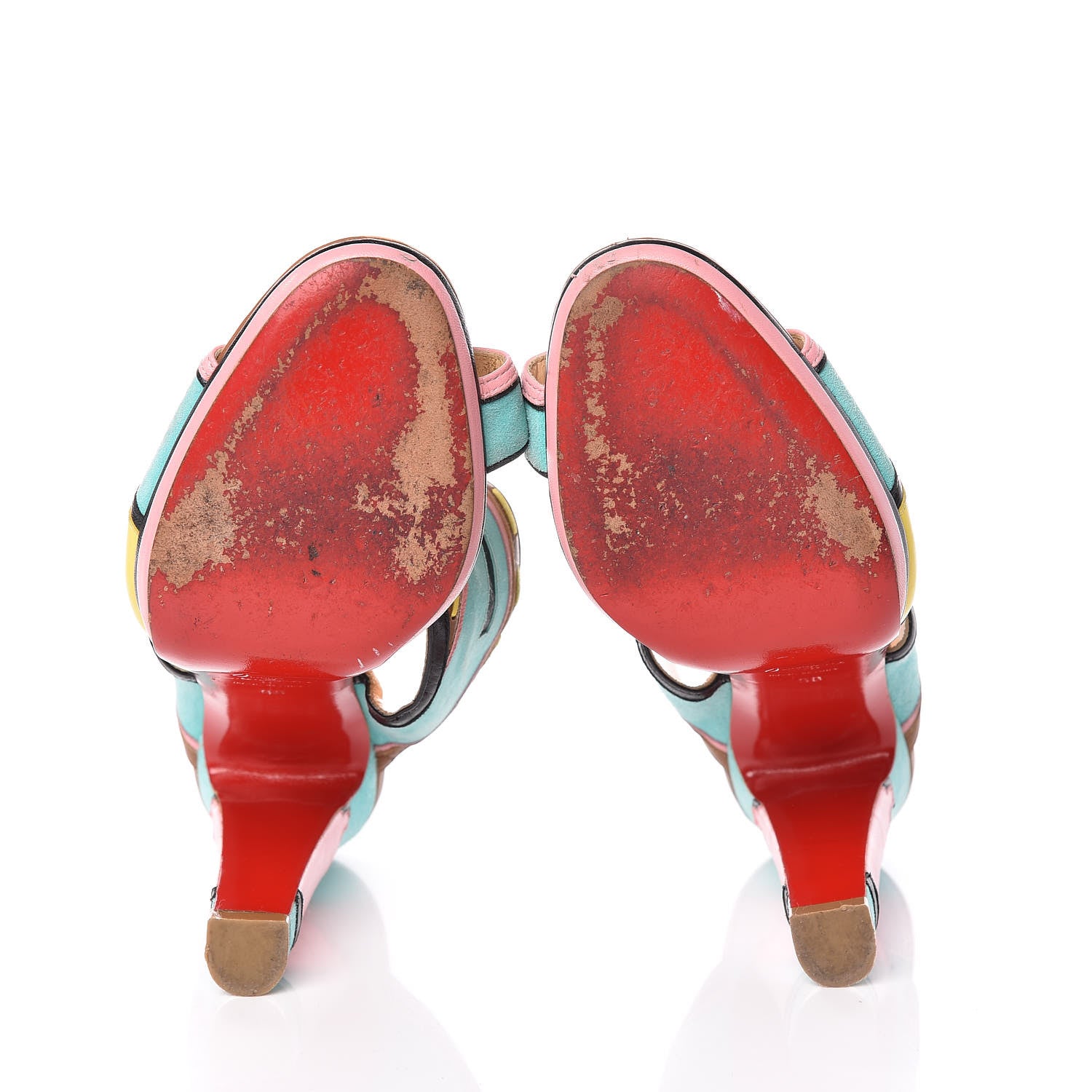 Christian Louboutin Suede Zunika 120 Slide Sandals 38 Turquoise Multicolor 5 of 20