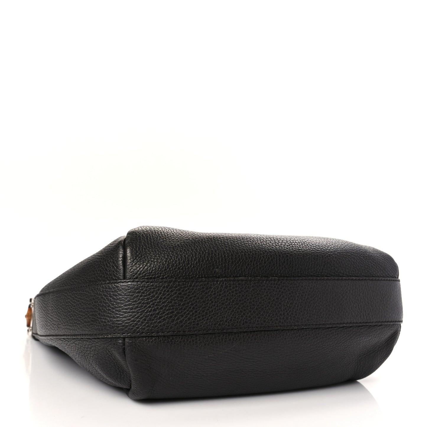 Grained Calfskin Bamboo Bar Hobo Dark Brown