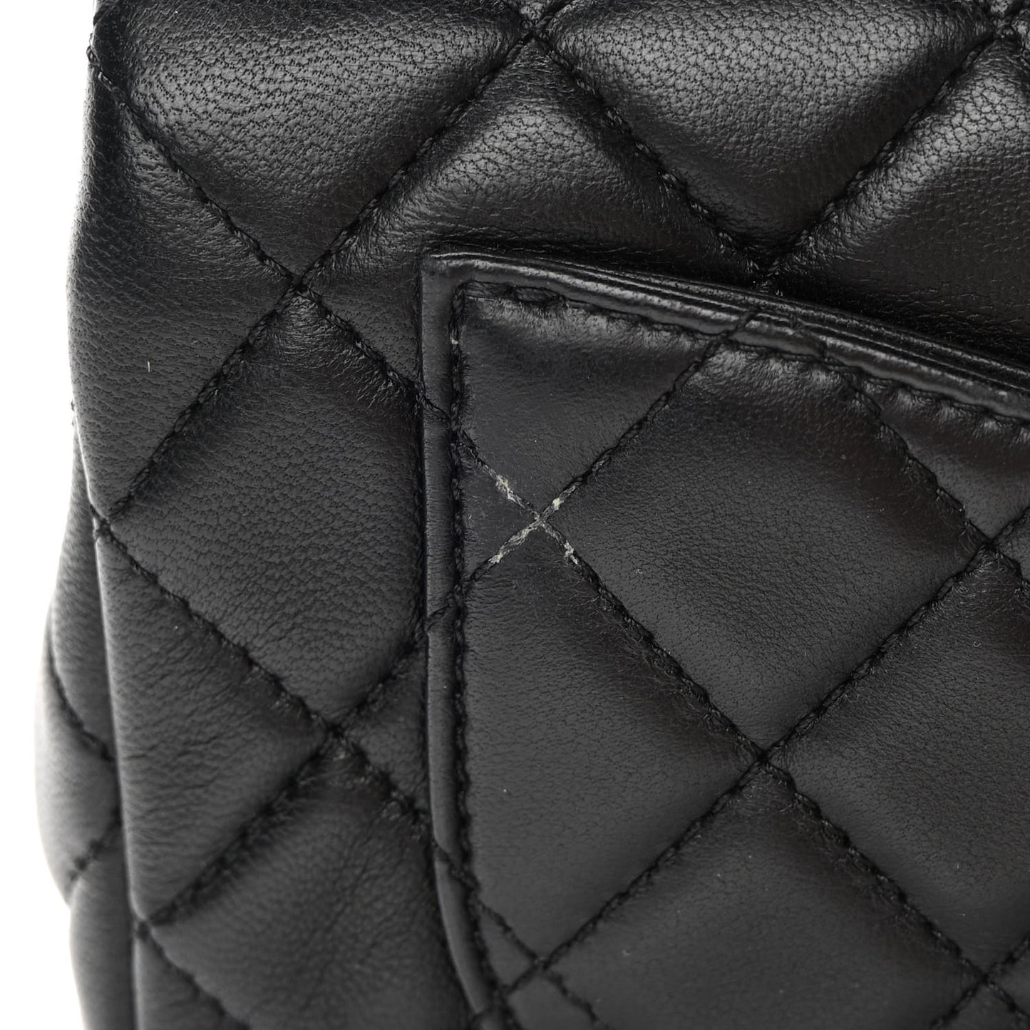 Lambskin Quilted Mini Rectangular Pearl Crush Flap Black