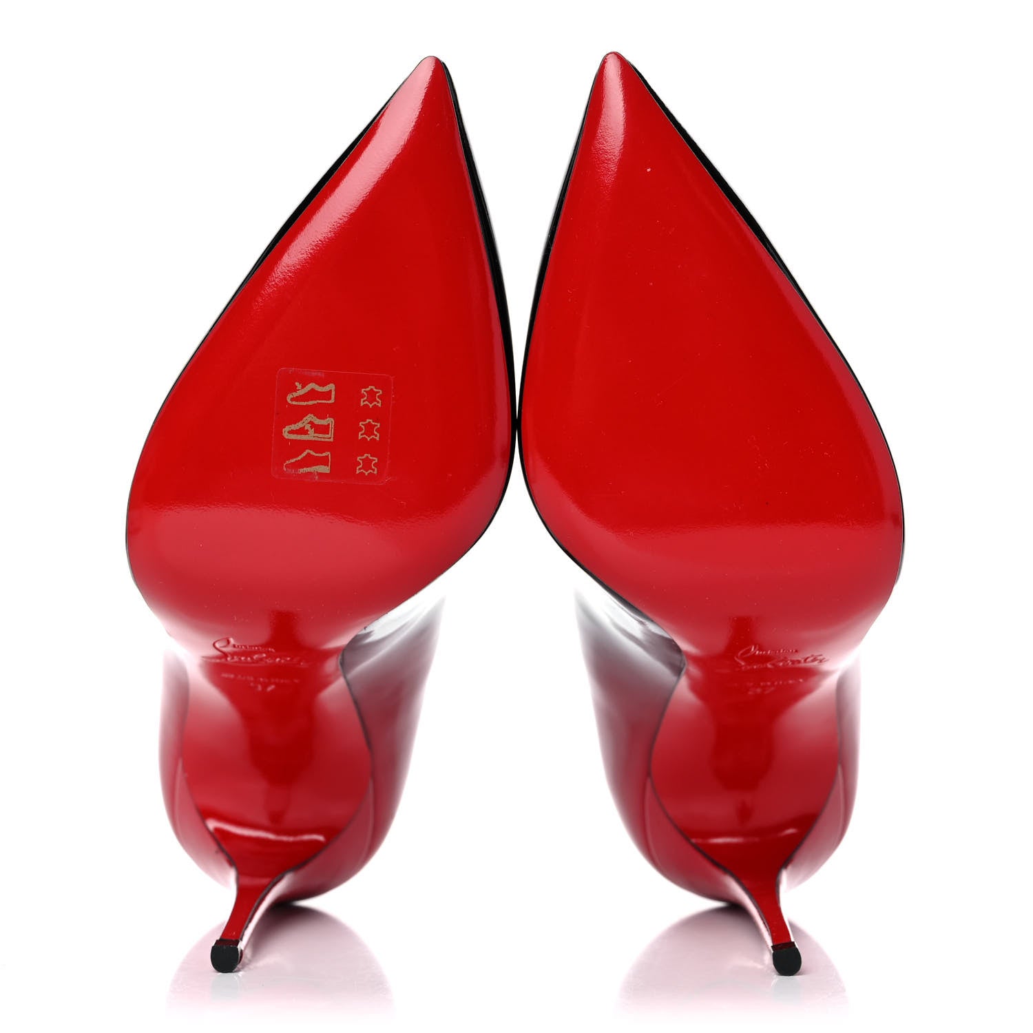 Christian Louboutin Patent Degrade Hot Chick 100 Pumps 37 Black Red 5 of 8