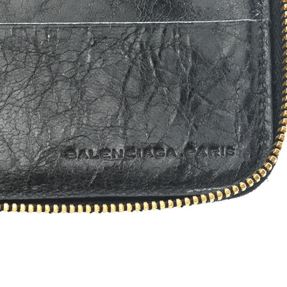 Balenciaga Agneau Giant 12 Gold Hardware Mini Zip Around Wallet Black 7 of 8