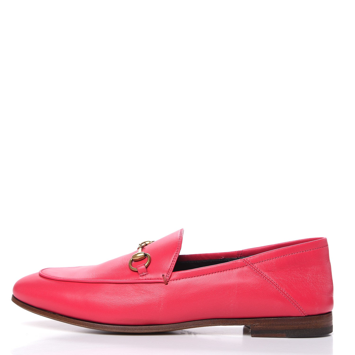 Gucci Lambskin Womens Brixton Horsebit Loafers 39 Hot Pink 1 of 12
