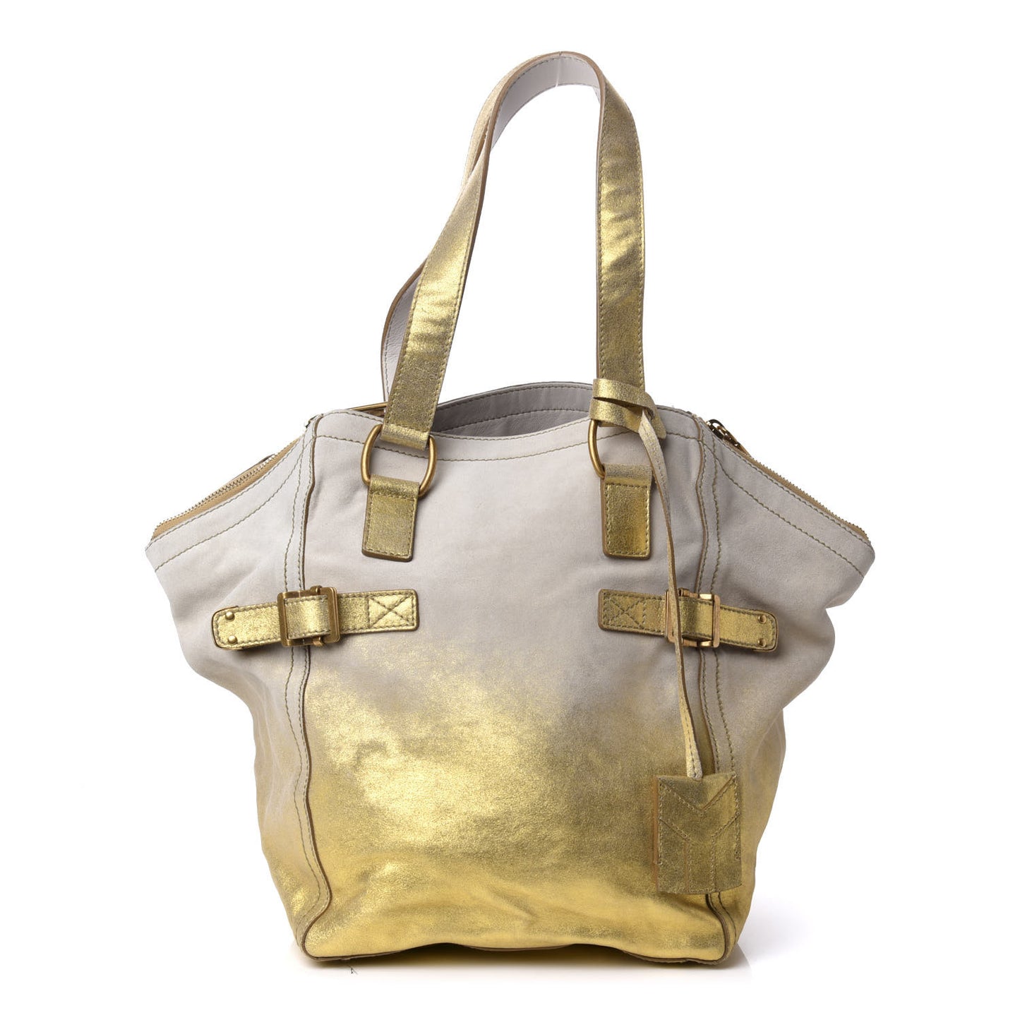 Suede Medium Degrade Downtown Bag White Gold
