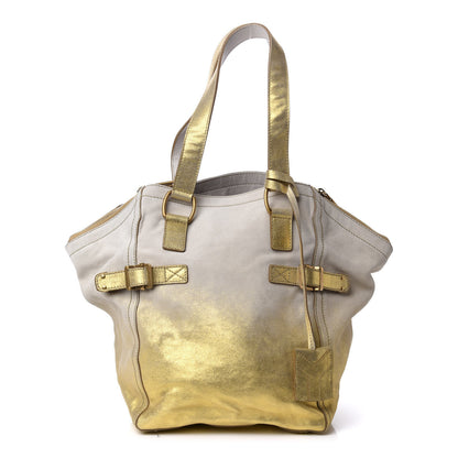 Saint Laurent Suede Medium Degrade Downtown Bag White Gold 1 of 9