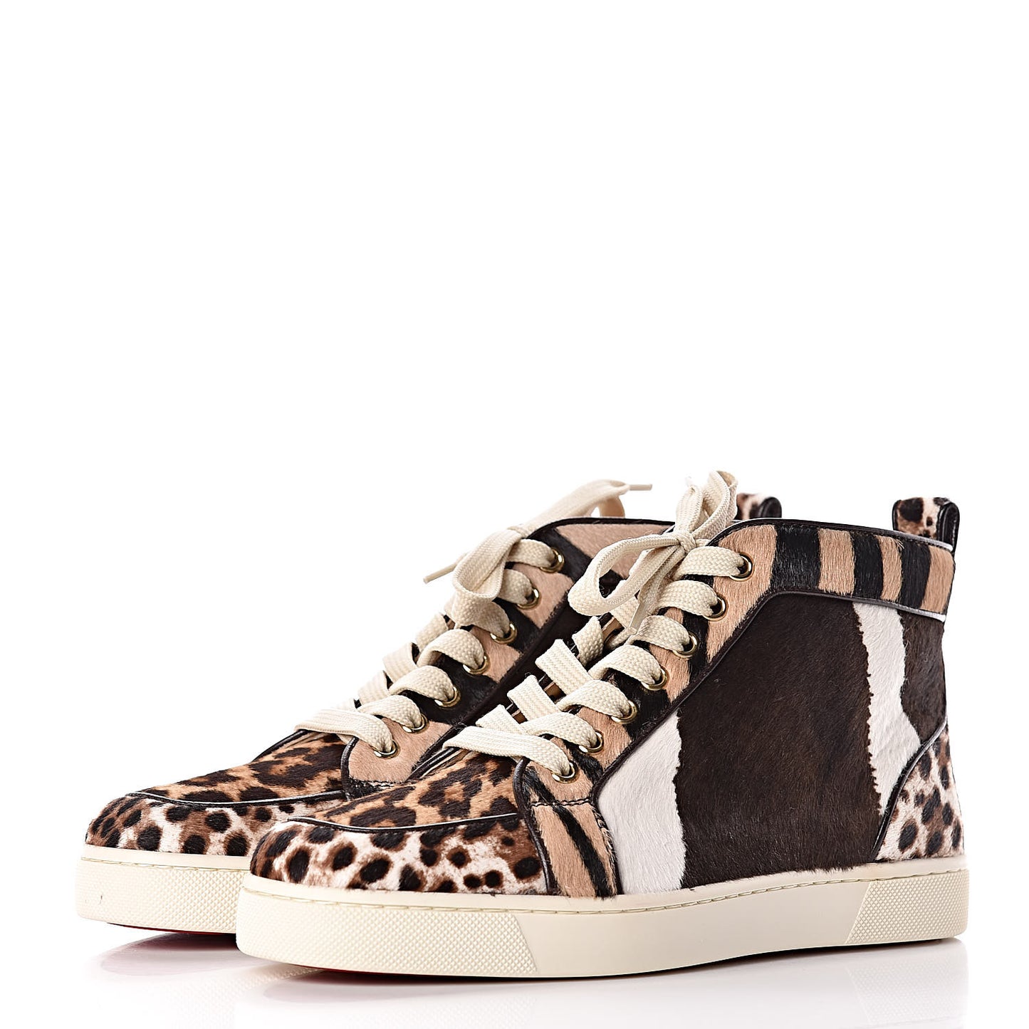 Calf Hair Animal Print Womens Rantus Orlato Flat Sneakers 37.5 Multicolor
