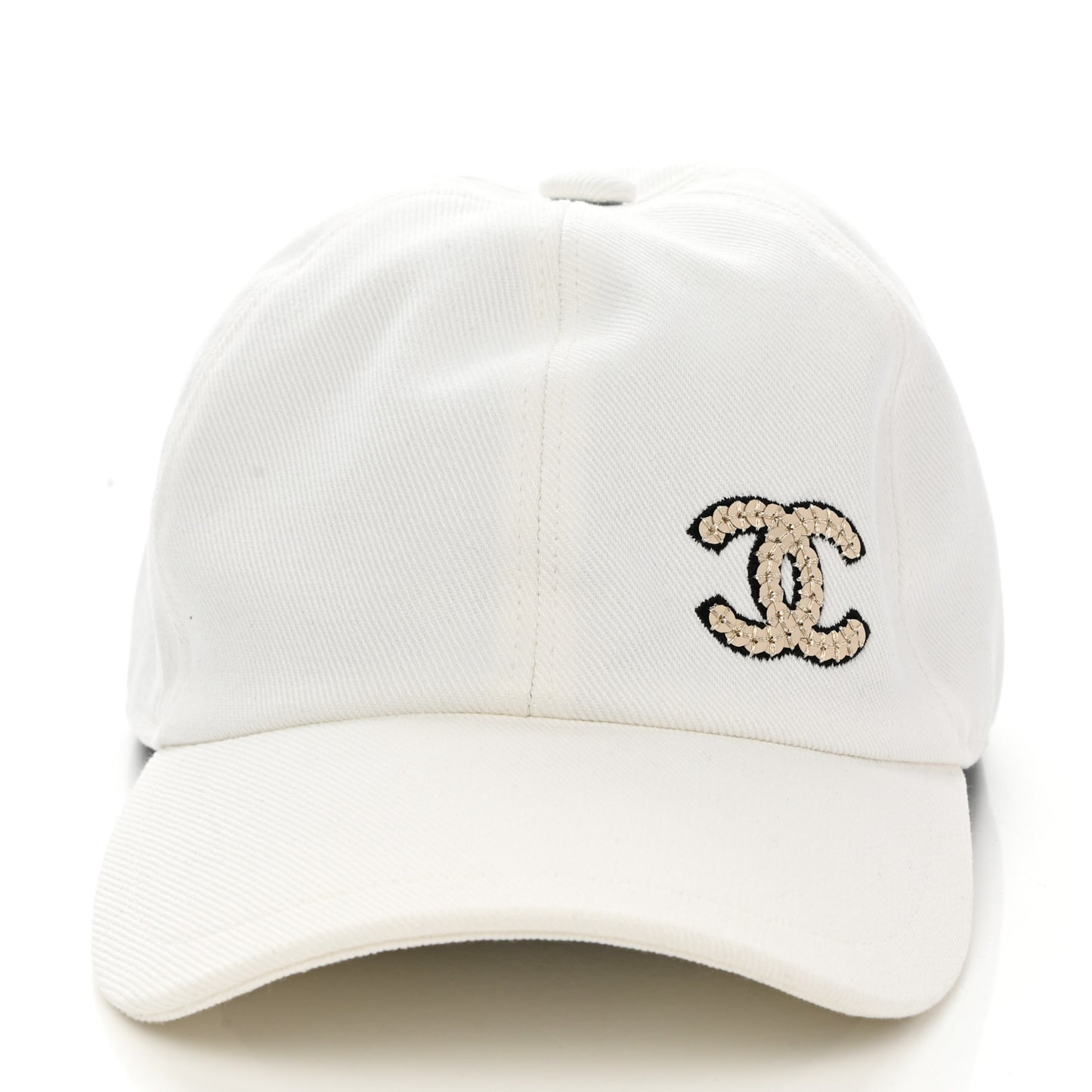 Cotton Sequin CC Cap Hat Ivory