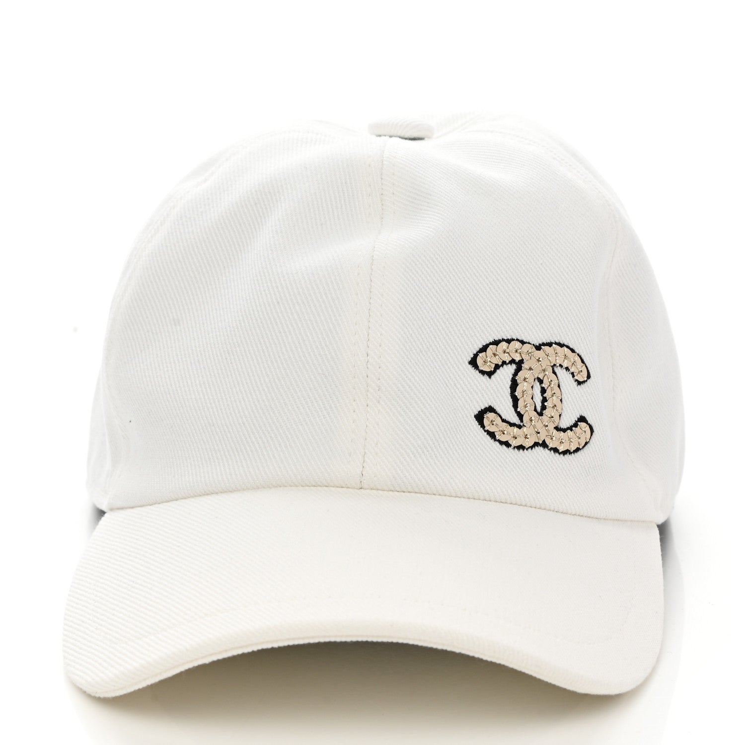 Chanel Cotton Sequin CC Cap Hat Ivory 3 of 8