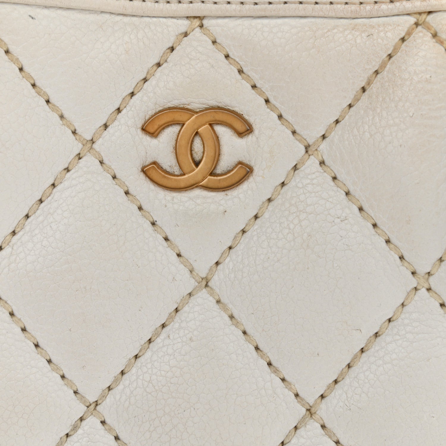 Chanel Calfskin Wild Stitch Top Handle Bag White 24 of 27