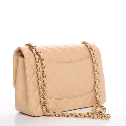 Chanel Lambskin Quilted Jumbo Double Flap Beige Clair 3 of 14