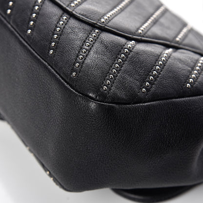 Chanel Calfskin Studded Chevron Quilted Medium Stud Wars Flap Black 13 of 13