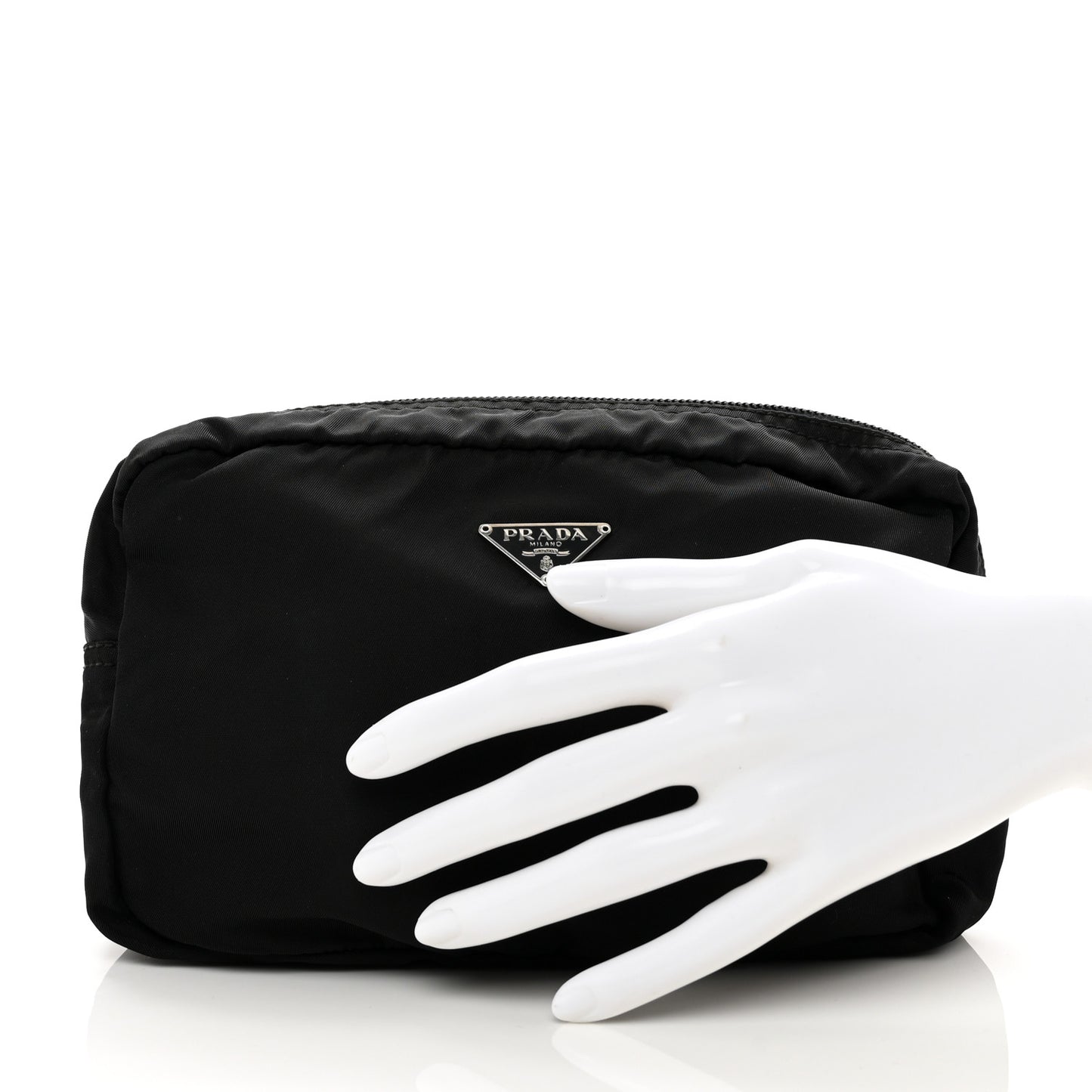 Tessuto Nylon Saffiano Pouch Black