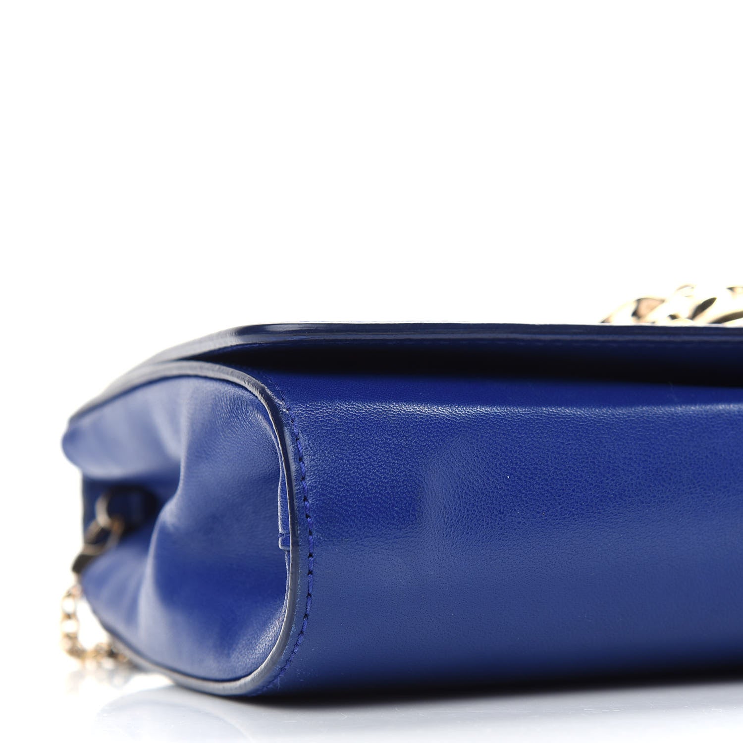 Versace Lambskin Palazzo Chain Evening Bag Blue 7 of 10