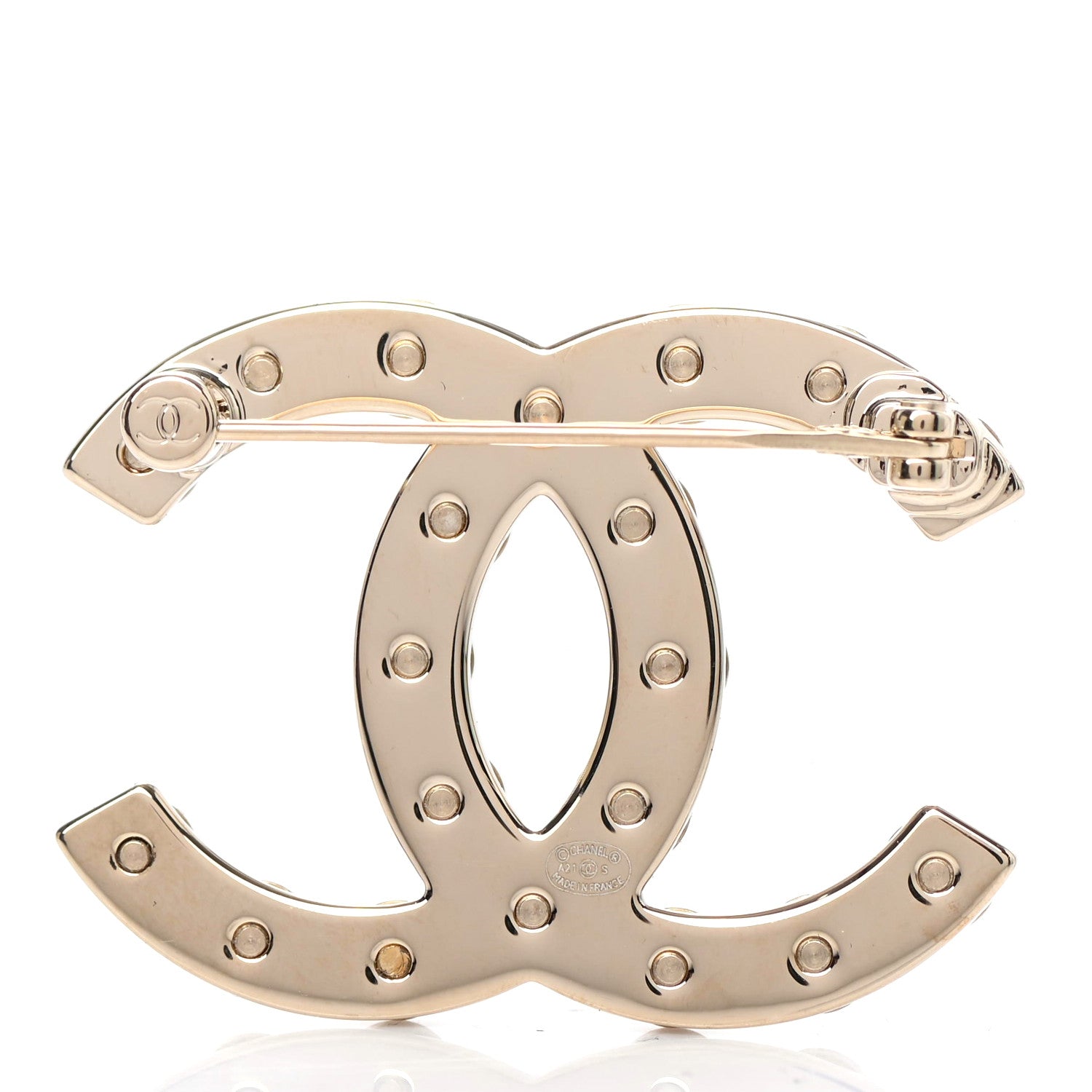 Chanel Pearl CC Brooch Gold 2 of 3