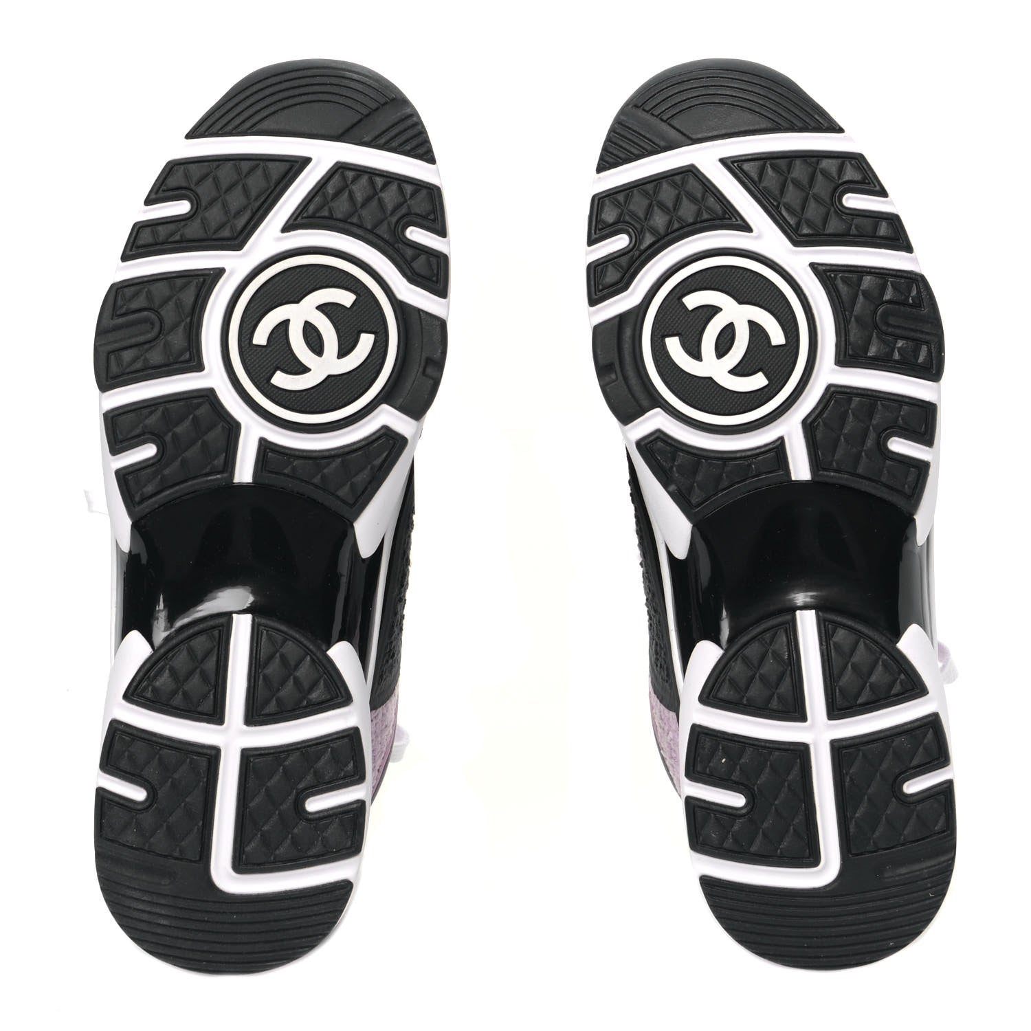 Chanel Tweed Suede Calfskin CC Sneakers 40 Gray Pink 14 of 17