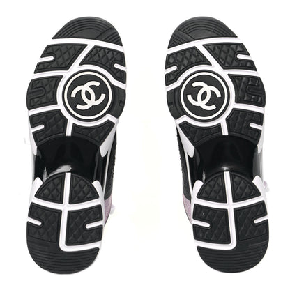 Chanel Tweed Suede Calfskin CC Sneakers 40 Gray Pink 14 of 17