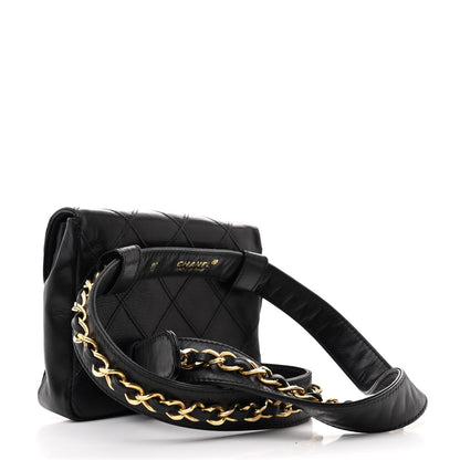 Chanel Calfskin Quilted Flap Waist Belt Bag 85 34 Black 3 of 11