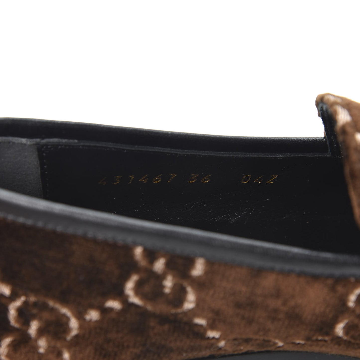 Velvet GG Monogram Horsebit Womens Jordaan Loafers 36 Brown Black