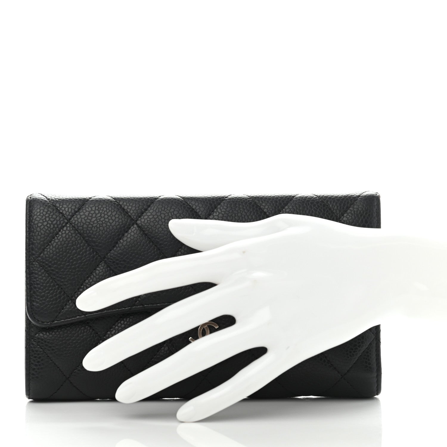 Chanel Caviar Quilted Long Flap Wallet Black 2 of 10