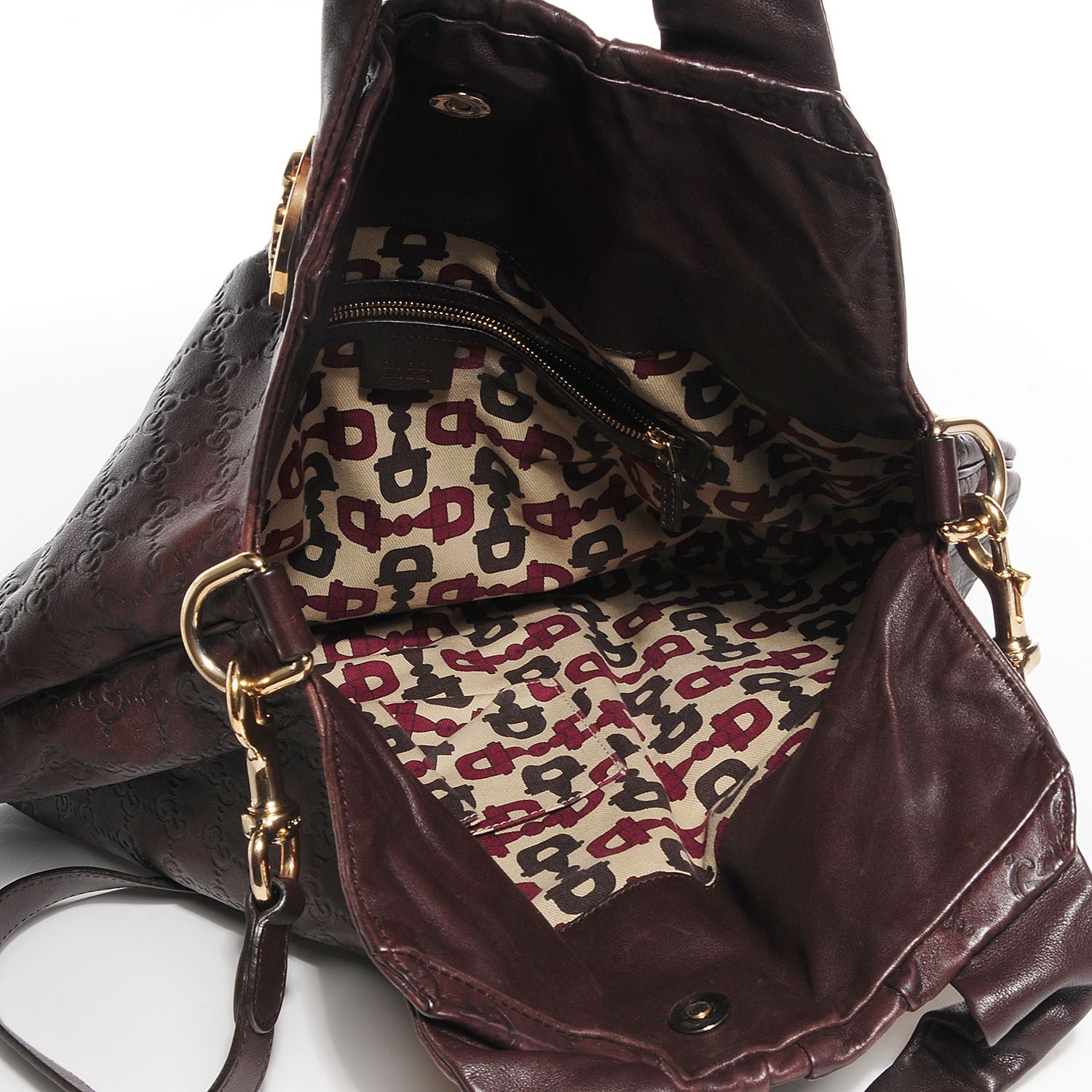 Gucci Guccissima Large Hysteria Top Handle Bag Chocolate 5 of 7