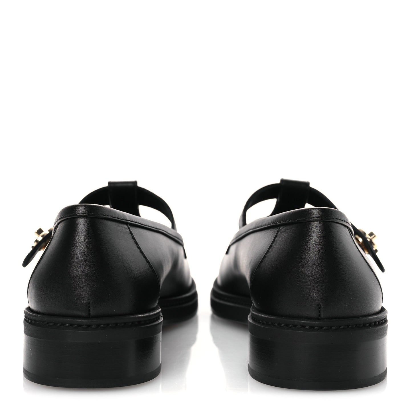 Calfskin CC Turnlock Moccasins 40 Black