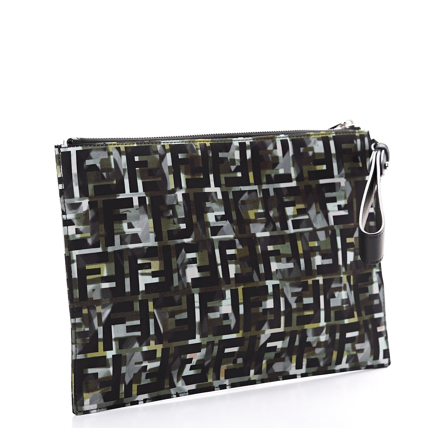 Fendi Nylon CamouFF Large Flat Pouch Black Multicolor 2 of 6