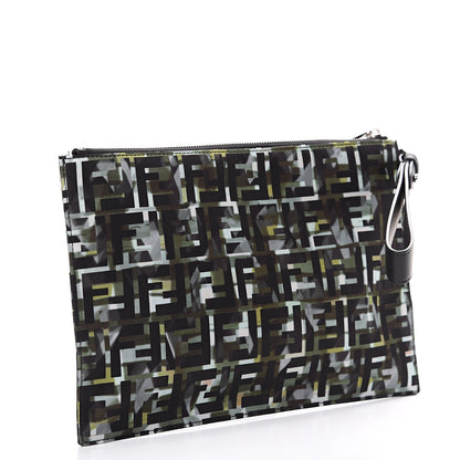 Fendi Nylon CamouFF Large Flat Pouch Black Multicolor 2 of 6