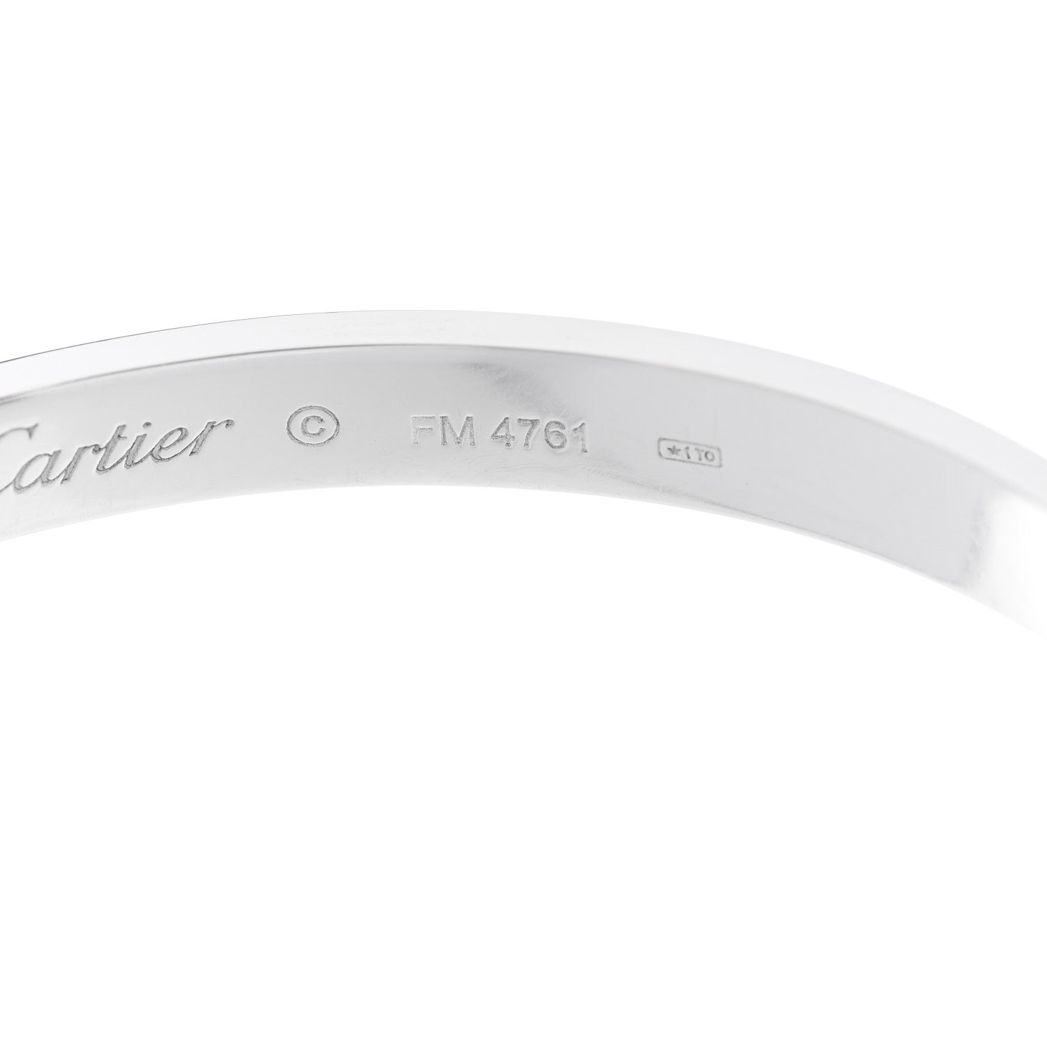 Cartier 18K White Gold LOVE Bracelet 18 5 of 9