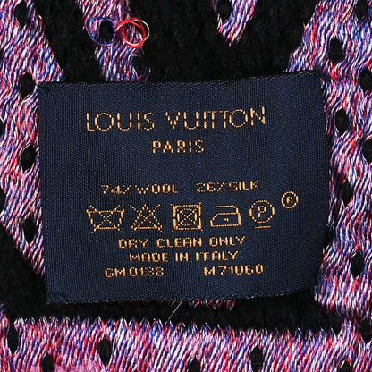 Louis Vuitton Wool Silk Stories Logomania Scarf Black 3 of 5