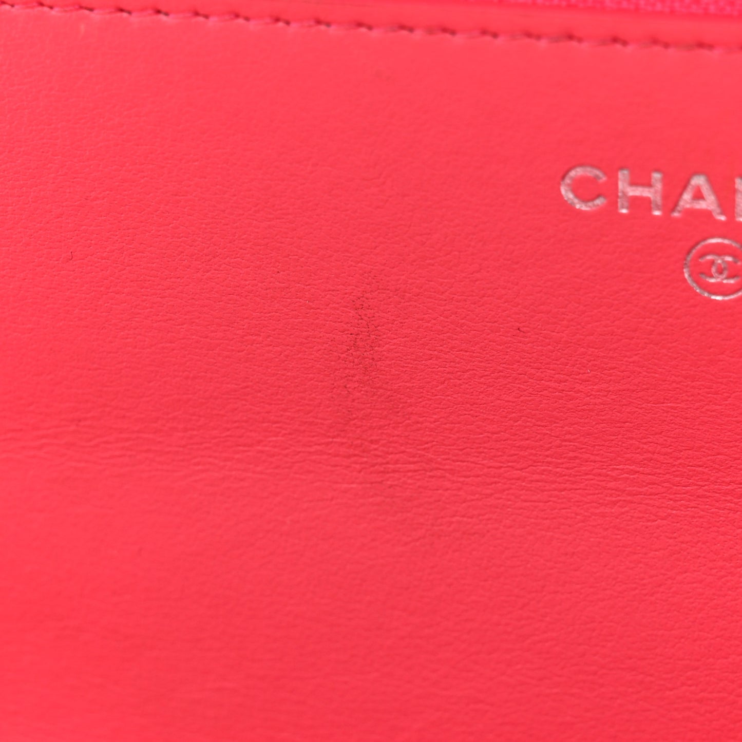 Caviar Camellia Embossed Wallet On Chain WOC Pink