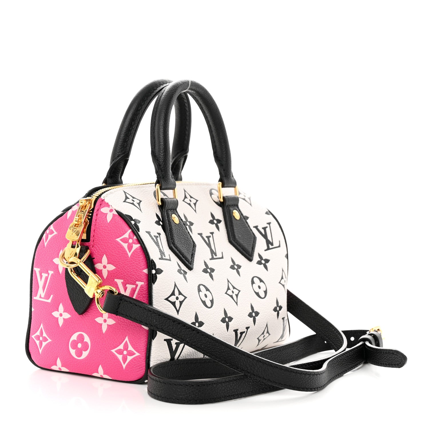 Louis Vuitton Empreinte Monogram Spring in the City Speedy Bandouliere 20 Black White Pink 3 of 9