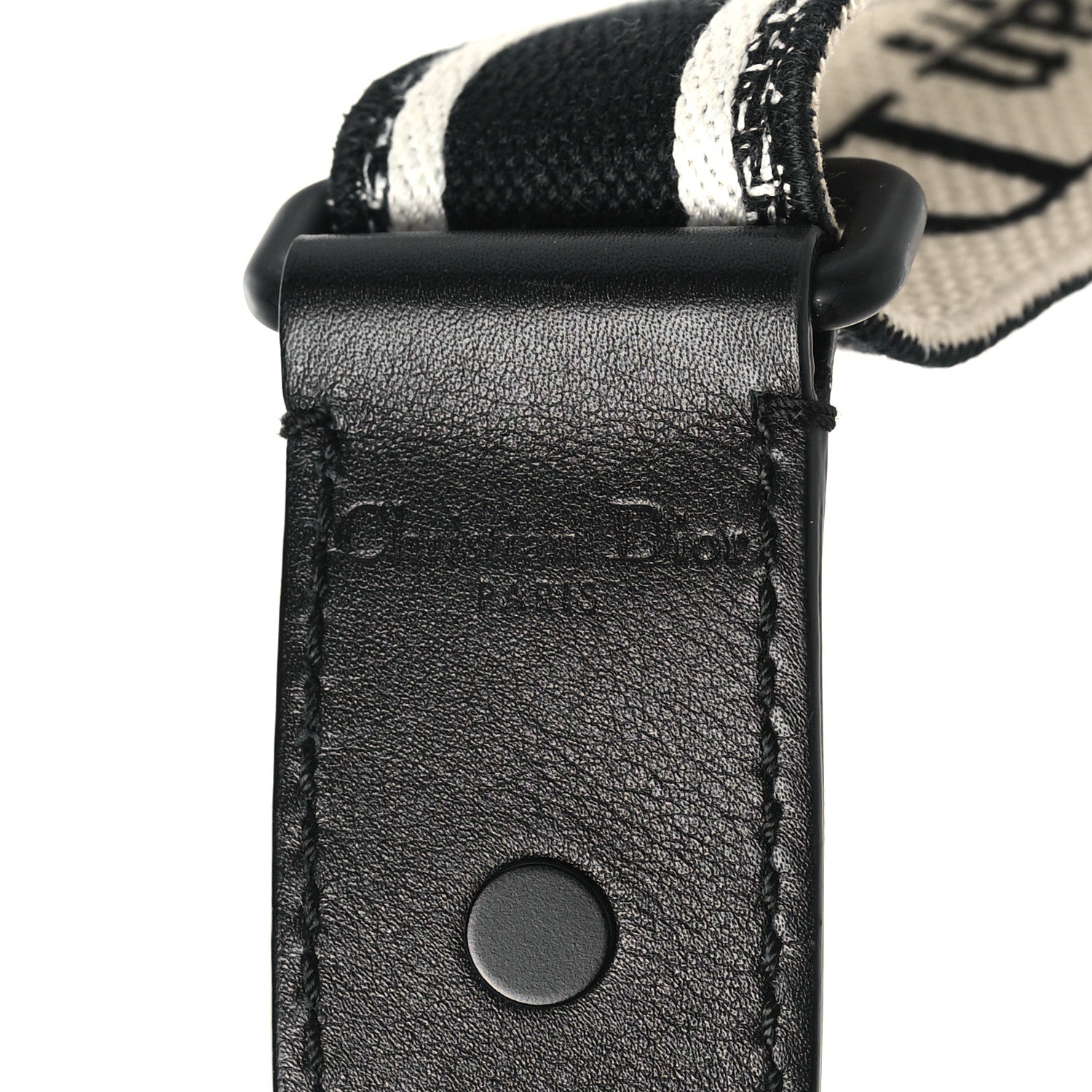 Christian Dior Canvas Embroidered Shoulder Strap Black 4 of 7