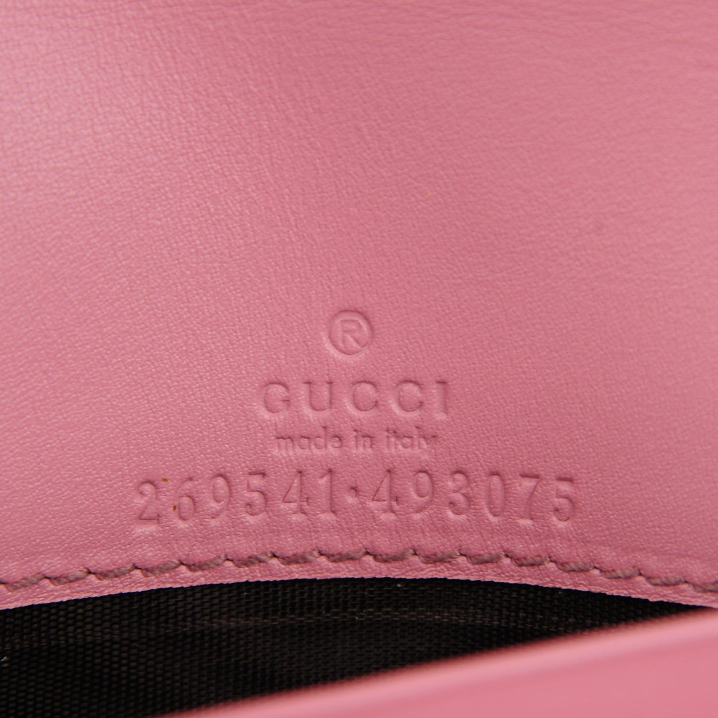Guccissima Signature Dice Chain Wallet Carmine Rose