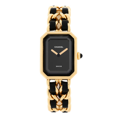 Chanel Stainless Steel Lambskin 20mm Chain Premiere Quartz Watch Gold S 1 of 4