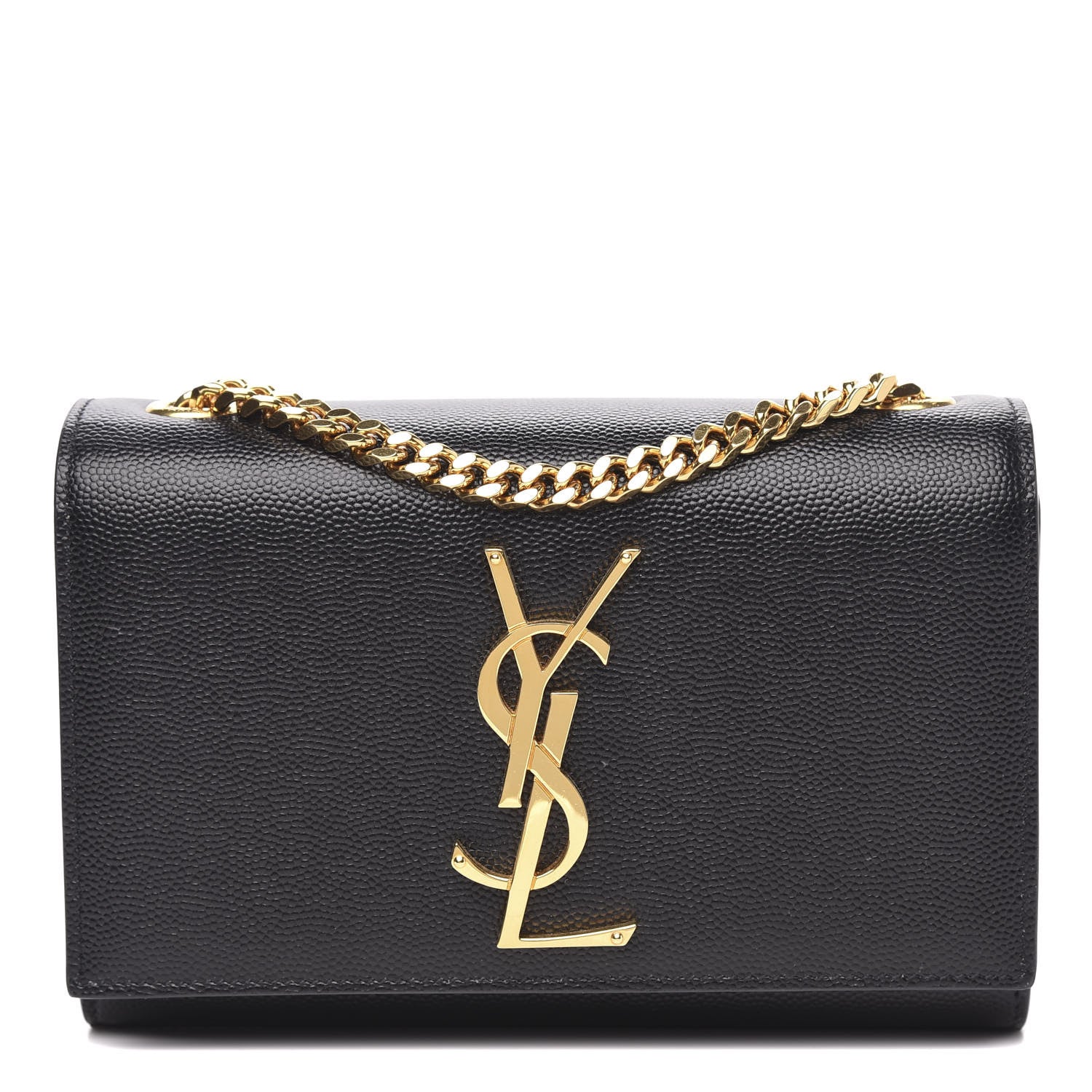 Saint Laurent Grain De Poudre Small Monogram Kate Satchel Black 1 of 9