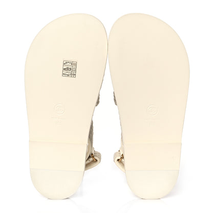 Chanel Knit Fabric Velcro Dad Sandals 36 Ivory 5 of 8