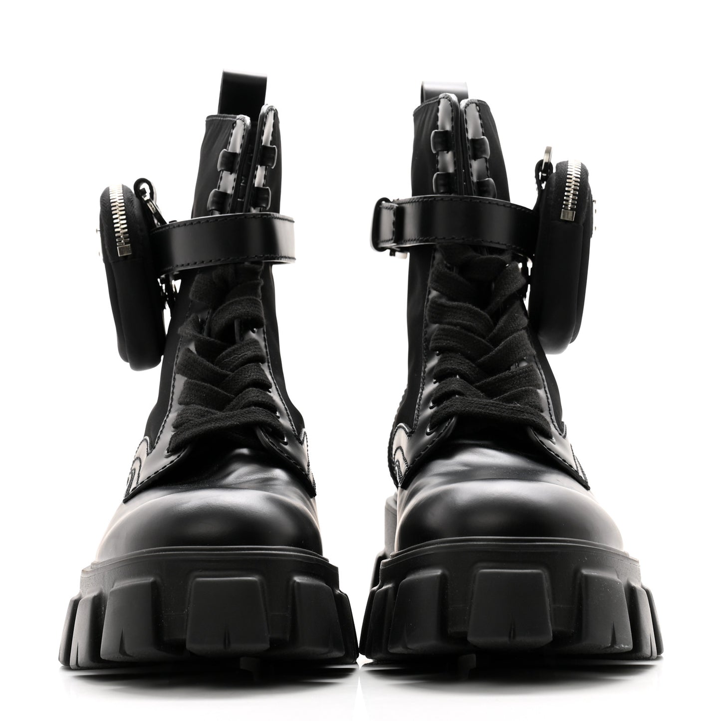Spazzolato Rois Re-Nylon Metal Triangle Logo Mens Monolith Pouch Pocket 60mm Combat Boots 8 Black
