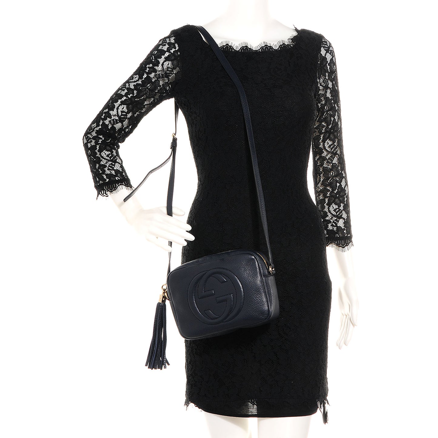 Pebbled Calfskin Small Soho Disco Bag Blue