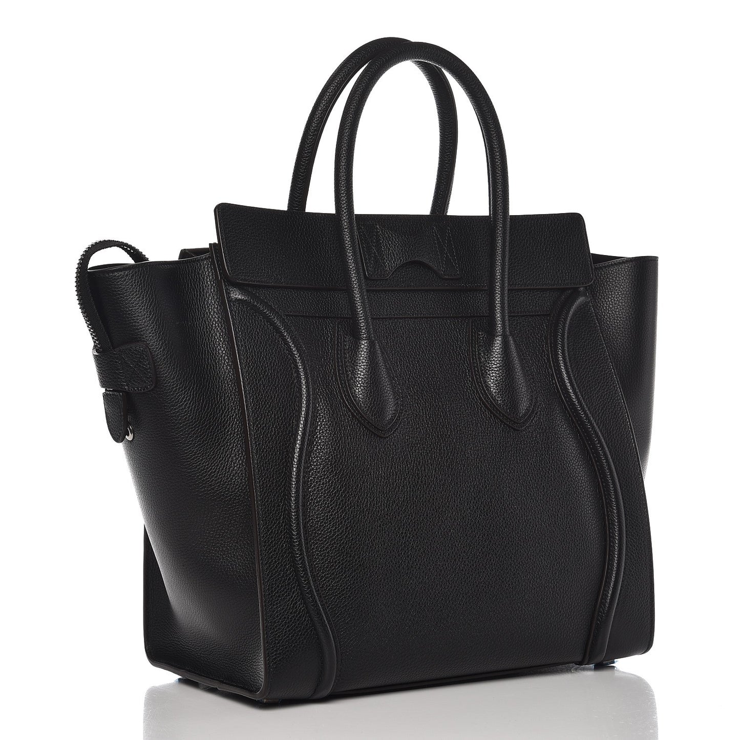 Drummed Calfskin Mini Luggage Black