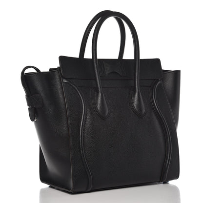 Celine Drummed Calfskin Mini Luggage Black 3 of 7