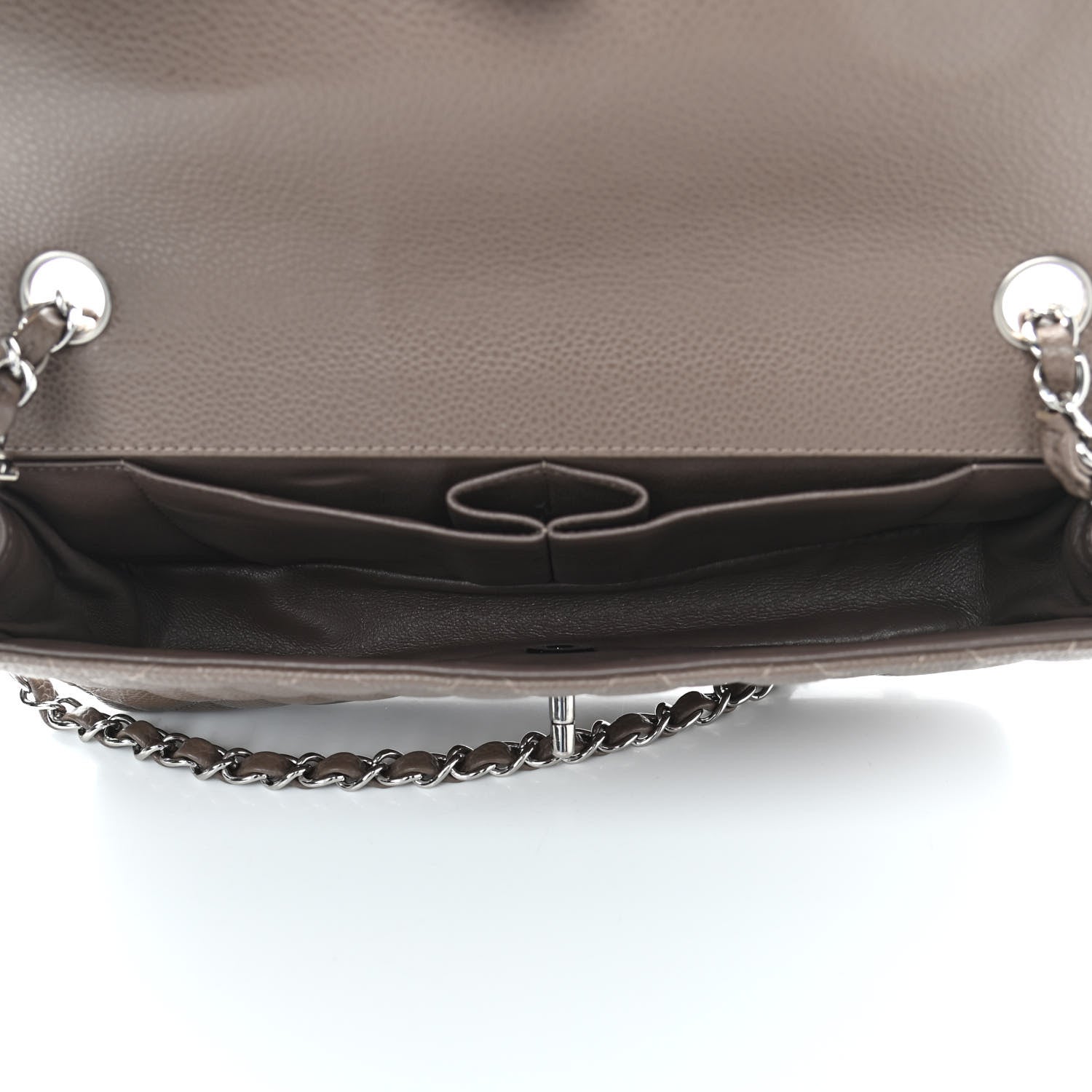 Chanel Caviar East West Flap Bag Taupe 4 of 12