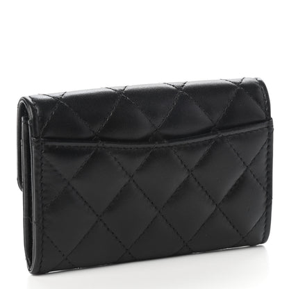 Chanel Lambskin Quilted Flap Card Holder Wallet So Black 3 of 8