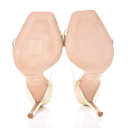 Saint Laurent Metallic Lambskin Amber Ankle Strap Sandals 35 Gold 7 of 20