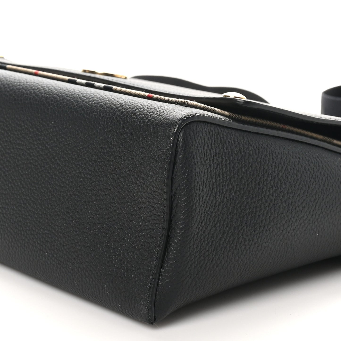Grainy Calfskin Vintage Check Note Crossbody Bag Black