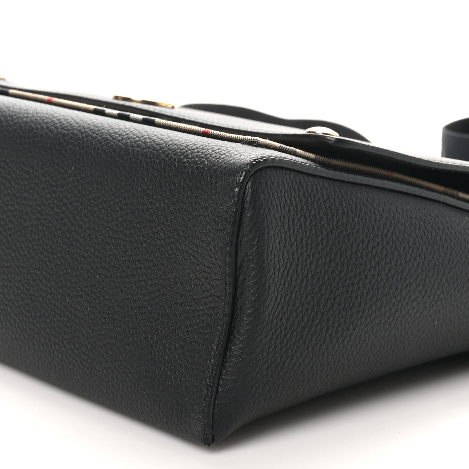 Burberry Grainy Calfskin Vintage Check Note Crossbody Bag Black 9 of 9