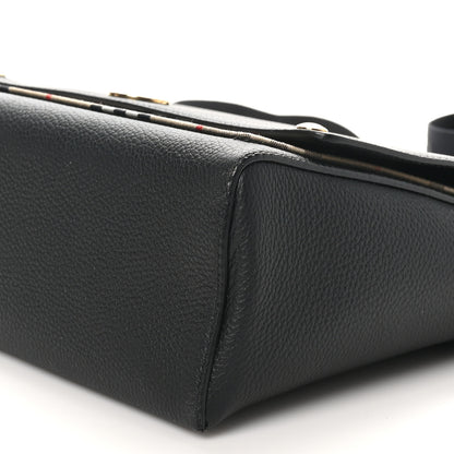 Burberry Grainy Calfskin Vintage Check Note Crossbody Bag Black 9 of 9