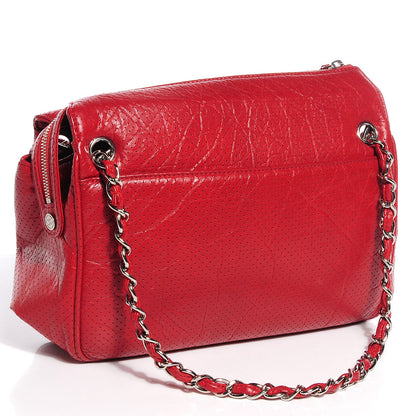 Chanel Aged Calfskin Perforated Large Tote Red 3 of 7
